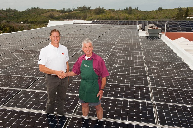 Bermuda’s first commercial installation of a photovoltaic (PV) solar energy system at Lindo’s Market in Devonshire -- Bernews.com